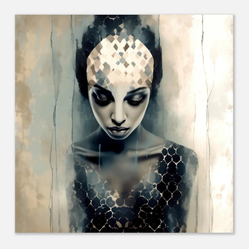 Woman in Sadness with Patterned Head - 6 Digital Files