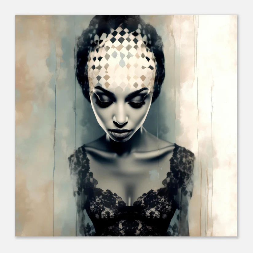 Woman in Sadness with Patterned Head - 6 Digital Files