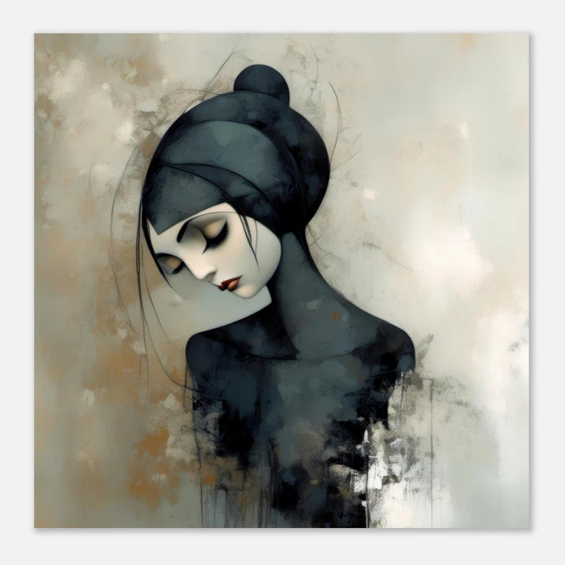 Young Woman in Mourning in Vantablack - 2 Digital Files